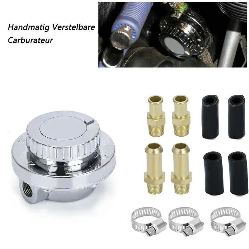 150 LPH Pro-Flow Fuel Pressure Regulator, Adjustable 1-6PSI, Heavy-Duty Metal Construction, Complete Connection Kit with 8mm & 10mm Fittings, Designed for Carburetor Engines Only