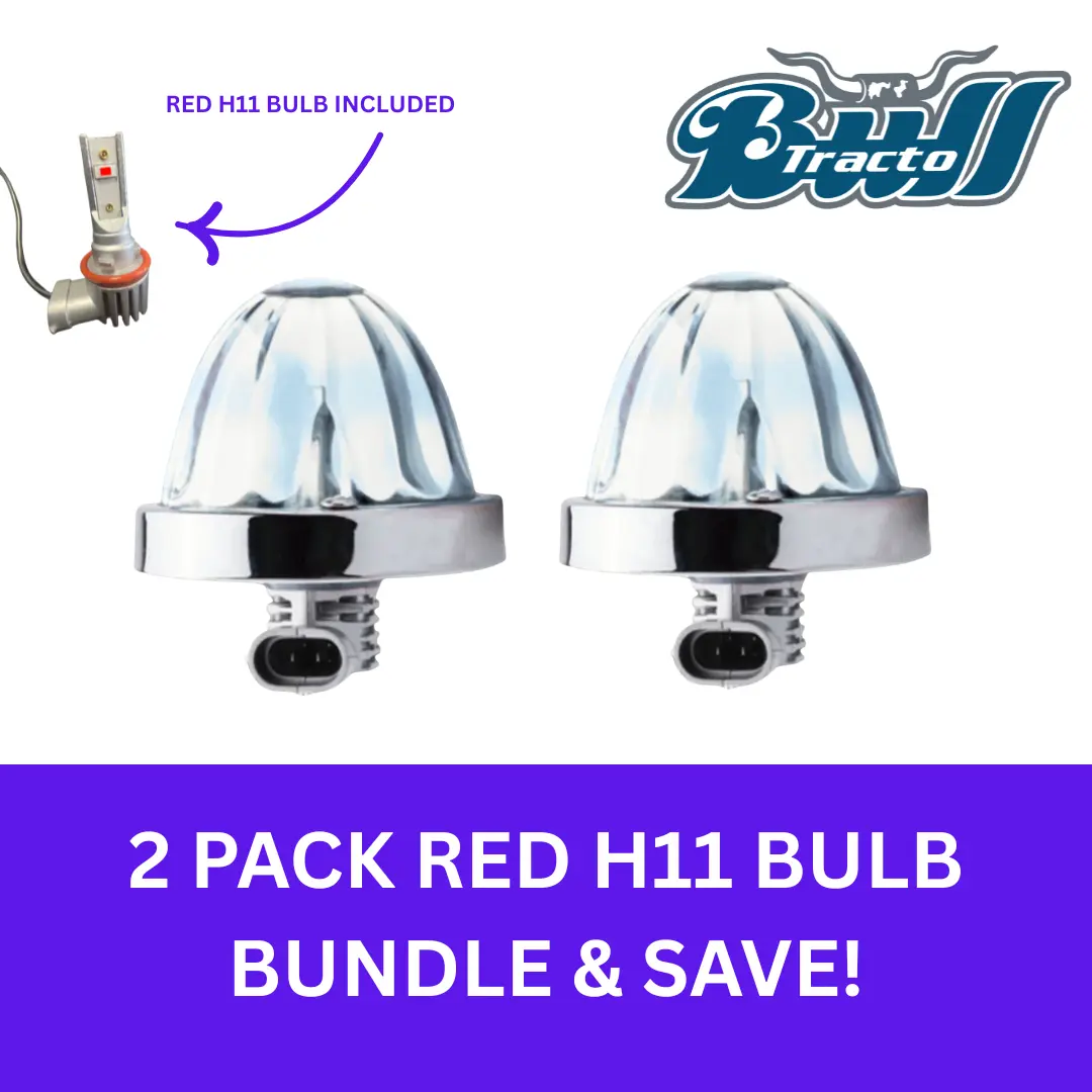 H11 Super Bright Glass LED Watermelon Lights Clear Lens Trucks High & Low Brightness Starburst Patterns IP65 Waterproof 2 PACK RED H11 BULB INCLUDED BUNDLE & SAVE