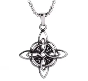 [Treasure of the Store] Witch Knot Necklace Celtic Knot Cross Wiccan Protection Amulet Personalized Fashion Design Necklace
