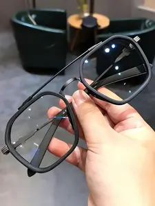 Men's Computer Glasses - Anti-Blue Light Gaming & Office Eyewear with Full-Rim Metal Frame, Non-, Stylish Desk Decor for Tech Professionals & Gamers - Compatible with Smartphones/Tablets, Stylish Protective Glasses