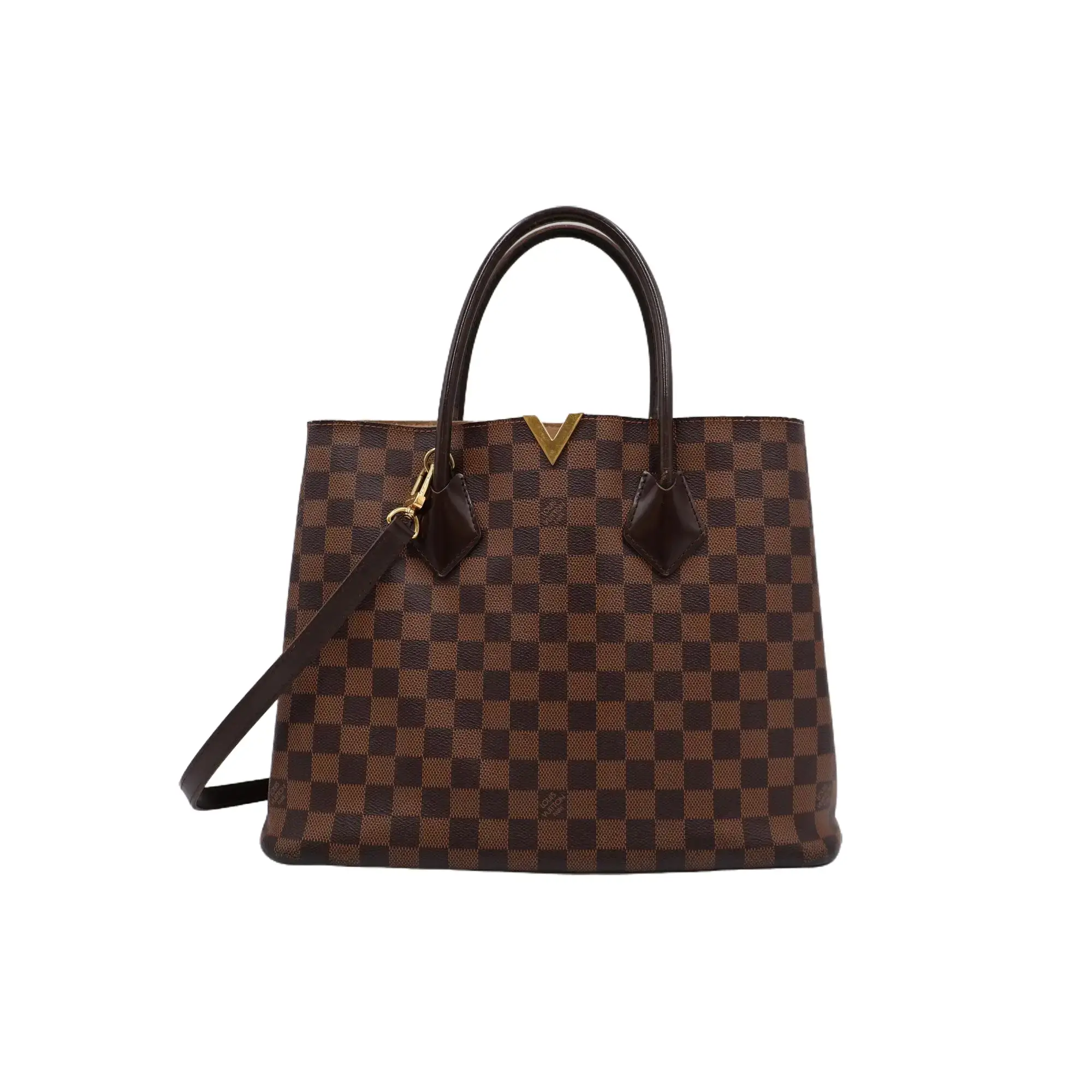 Pre-owned Louis Vuitton coated canvas Shoulder Bags Damier Ebene Canvas Kensington Tote Bag (4900000188851)