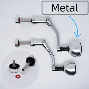 1 pc Spinning Fishing Reels Replacement Handle Metal Ball Grip Aluminum Alloy Foldable Handle Fishing Tools Accessories