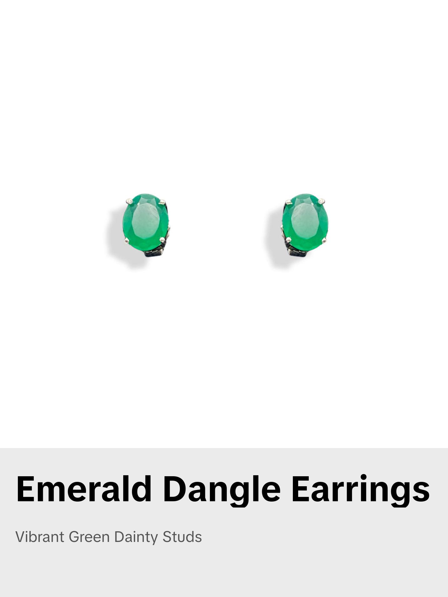 Dainty  Emerald Ear Stud