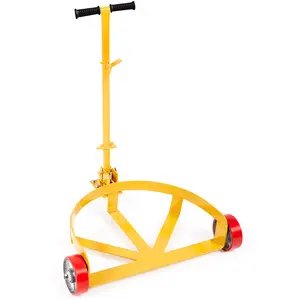VEVOR 55 Gallon Drum Dolly, TikTokShopBlackFriday, 1200 lbs Load Capacity, Barrel Dolly Cart Drum Caddy Round Dolly Steel Low Profile, Heavy Duty Steel Frame with Adjustable Handle 3 Wheels, for Workshop Factory Warehouse
