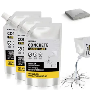 Professional Concrete Crack Filler & Sealant - 17.6 oz Quick-Dry Waterproof Adhesive for Outdoor Repair Driveways Patios Sidewalks Self-Leveling Crack Sealant Elasticity