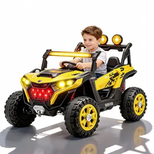 24V Kids Ride On Electric UTV toy with Parent Remote Control, 400W Dual Motor Ride-On Car, 4-Wheel Suspension, LED Headlights, Bluetooth Music, USB & Power Display for Ages 3+ . Perfect Gift for Boys & Girls!