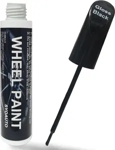 Gloss Black Rim Touch Up Paint, Car Wheel Scratch Repair Touch Up Paint Pen, Universal Color Rim Wheel Paint (Gloss Black)