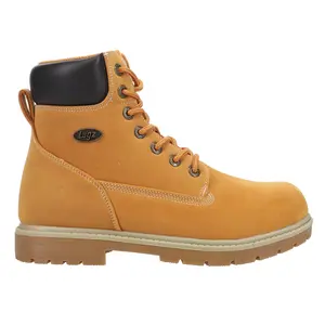 Lugz Womens Brace Hi Round Toe Lace Up Casual Boots Ankle Low Heel 1-2" - Brown