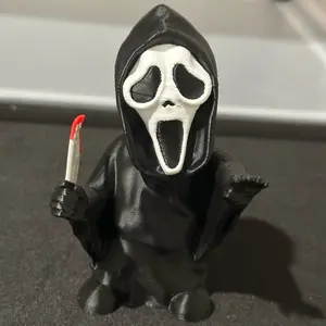 Ghost Face Horror Character from Scream Movie Iconic Eerie Design 3D Printed for Fans of the Scream Series and Horror Enthusiasts