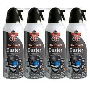 Pack of 4 Disposable Compressed Gas Dusters, 10 oz - For Home, electronics and Car Use