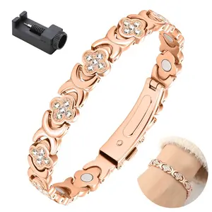 Copper Bracelets for Women – Pure Copper Magnetic Bracelet with 3500 Gauss Effective Magnets, Trendy Stack Stretch Bangle, Modern Fashion Accessories, Perfect Valentine’s Day Gift