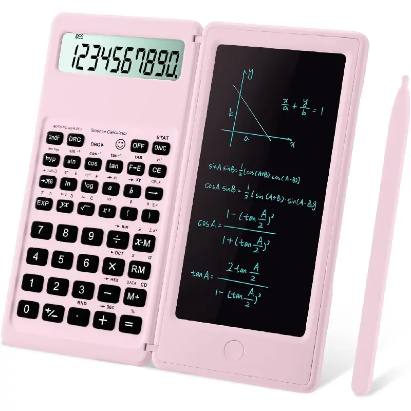Scientific Calculators for Students, 10-Digit Large Screen, Math Calculator with Notepad, Classroom Must Haves for Middle High School Supplies & College (Pink