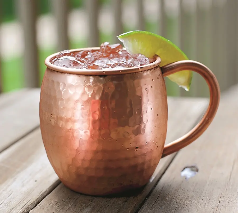 Hammered Moscow Mule Copper Mugs, 100% Pure Copper Handle Mug, Traditional Drinkware Tumbler, Handcrafted Sturdy Washable Reusable Mug for Travel, Barware, Christmas & Housewarming Gift