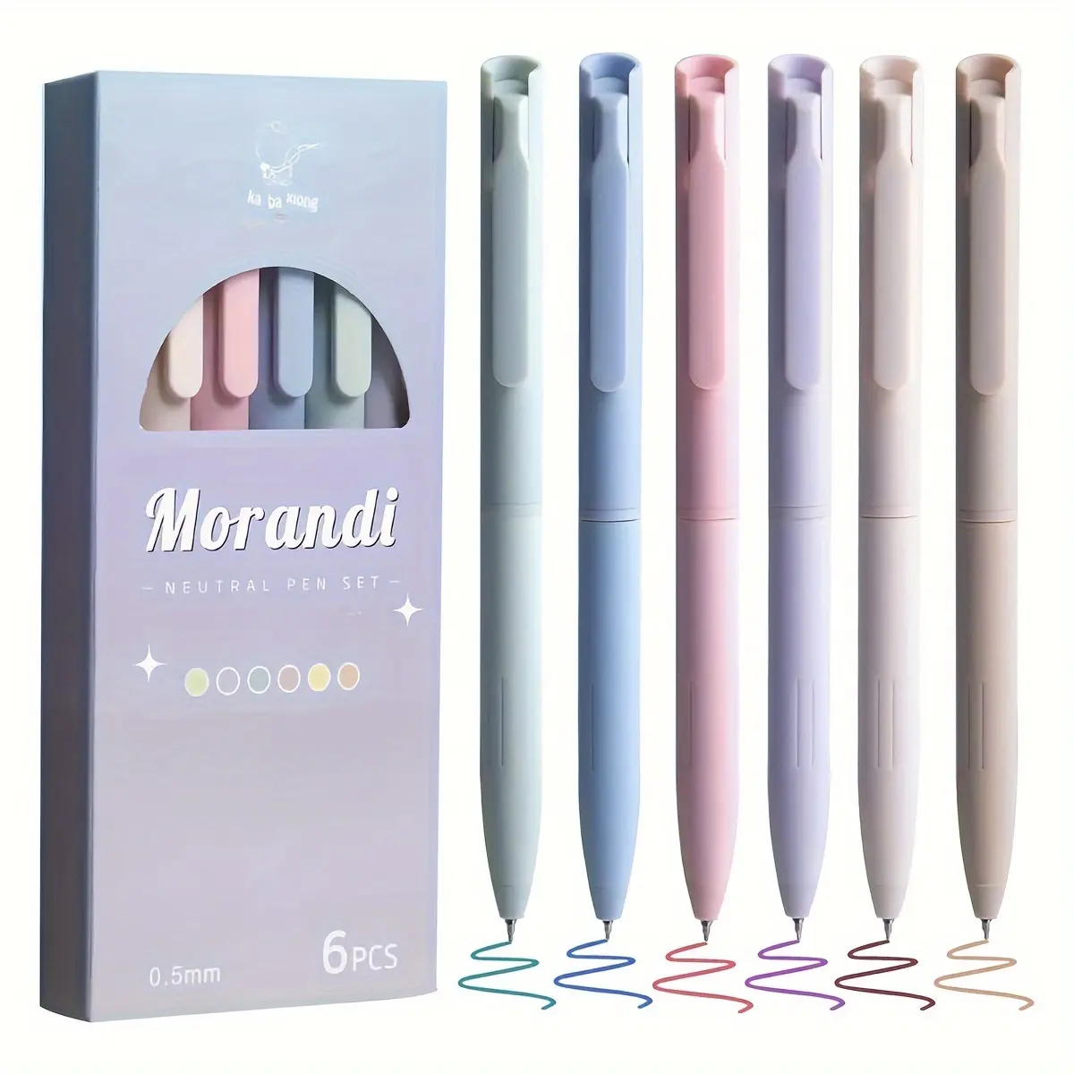 6/12/24pcs Morandi-coloured ballpoint pens with 0.5mm fine tips, Pen Set, ideal for note-taking and writing, perfect office and study supplies, birthday, Christmas, New Year gifts, Writing Stationery