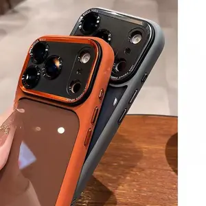 Luxury High-quality Translucent Leica Metal Lens Frame Protective Case for iPhone 17 Pro Max, Universal Acrylic Hard Case for Men and Women, Suitable for iPhone 17 Pro 17 and 17 Air, Lens Protection, Durable Phone Shell, High-end Construction