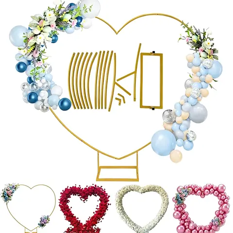 Heart Shaped Metal Balloon Arch Kit,6.6ft Wedding Heart Arch Backdrop Stand,Wedding, Valentine’s Day, Bridal, Birthday Party Decorations