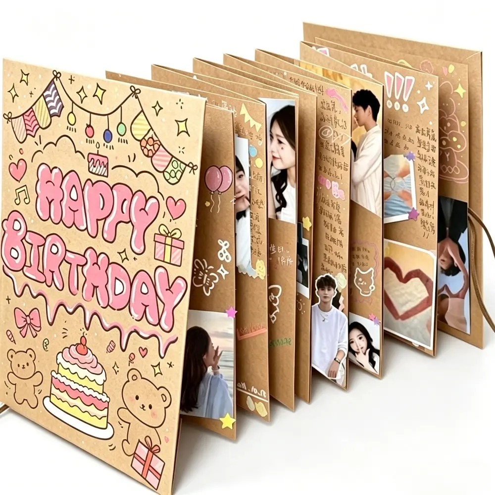 Accordion Scrapbook Kit with Scrapbooking Accessories - DIY Photo Album for Anniversary, Wedding, Travel