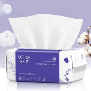 Disposable Face Towel 100 Count Soft Cotton Dry Wipes Facial Cloths for Cleansing Skincare and Makeup Remover