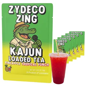 Kajun Loaded Tea – Zydeco Zing | Pineapple & Tropical Punch Flavor | Sugar Free Energy Tea Powder | 250mg Green Tea Caffeine | Zero Calories | Keto Friendly