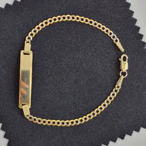 14K Real Gold Kids Cuban Bracelet 6" For Kids under 4 years Old