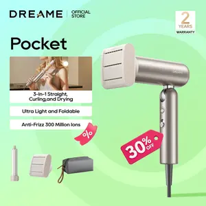 DREAME Pocket Styling High Speed Hair Dryer Folding Travel Quick Dry Home Curly Hair Negative Ion Hair Dryer Blowdryer Hairdryer Fast Drying