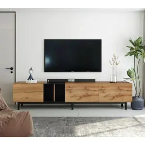 Modern TV Stand for 80'' TV with 3 Doors, Media Console Table, Entertainment Center with Large Storage Cabinet for Living Room, Bedroom