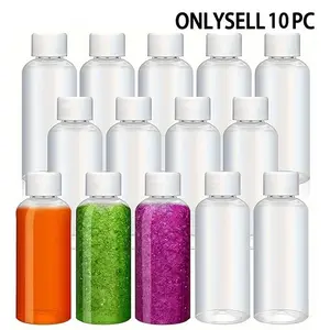 10pcs 60ML Transparent Plastic Bottles, Sample Containers for Paints, Liquids, Powders, Waterproof, Sealed, Ideal for Weddings, Parties, DIY Projects, Stackable Clear Containers