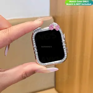 KAYKWONG'S 1 Cartoon-patterned Protective Watch Cases Cover with Exquisite Rhinestone-plated Protection, Suitable for all Apple Watch Series 11/10/9/8/7/6/5/4/3/2/1/se and sizes., Compatible with 40mm/41mm/44mm/45mm/46mm/49mm