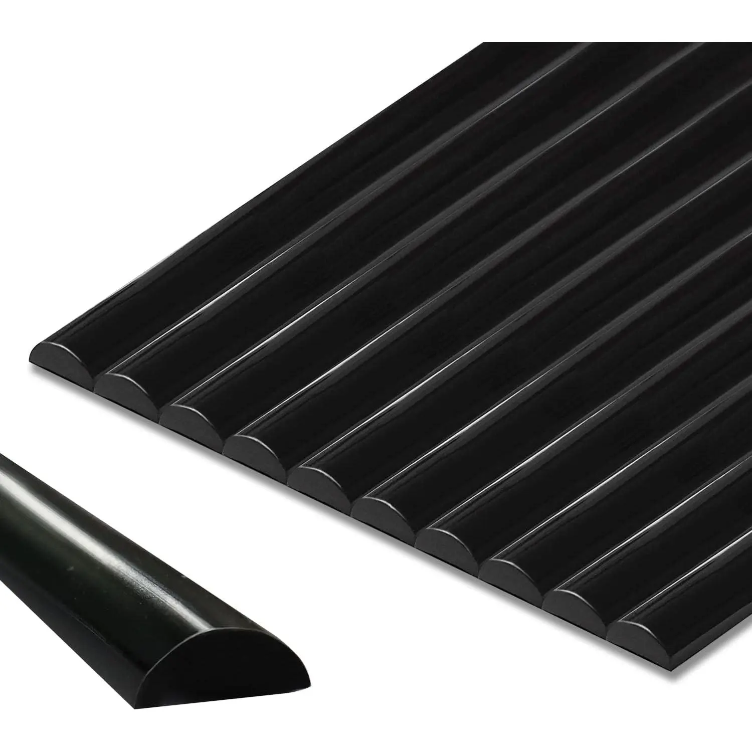10-Pack Peel and Stick Trim for Backsplash Tile Edge, 12" Tile Edge Trim Self-Adhesive Liner for Corner Decor in Black