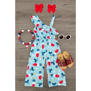 Blue Popsicle & Bows Jumpsuit