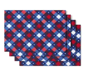 Town & Country Living Patriotic Plaid Placemat 4-Pack Set