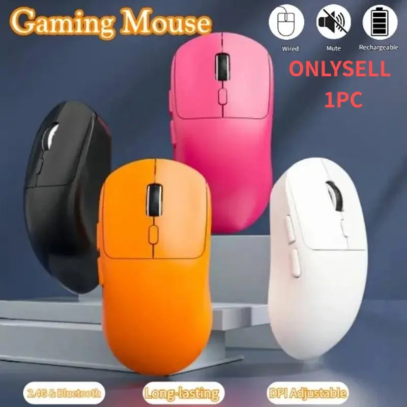 M348 Wireless Gaming Mouse, Tri-Mode 2.4g/Bluetooth5.0/USB-C, 6400 Dpi Adjustable Rechargeable, 6 Programmable Buttons, Ergonomic Design for PC/laptop/tablet, Onlysell