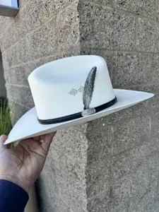 Sombrero 1,000x Copa Chica Falda 3.5” Marca Morcon (PLUMA ONYX NEGRO ACERO)