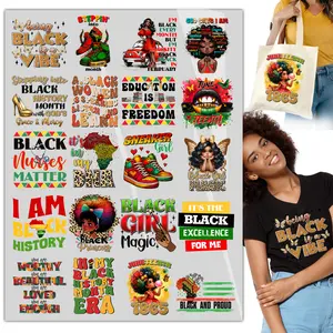20Sheet Dtf Transfers Ready to Press - Black History Month Iron on Patches for T-Shirts, Heat Transfer Vinyl Stickers, Juneteenth Iron on Decals for Clothes Bag Pillow