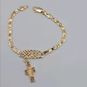 ID bracelet with Saint jude 6"inches small (KIDS) sizes gold-plated