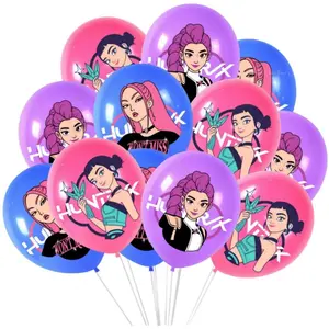 Random 12pcs K-Pop Demon Hunter and Hot Latex Balloons, Perfect for Birthday Parties, Weddings, Baby Showers, Anniversaries, Graduations, Princess Theme Parties