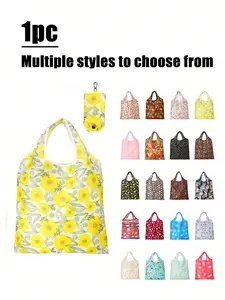 1 Large Waterproof Reusable Shopping/Beach Bag - Foldable Supermarket Tote, Durable, Machine Washable, Reusable Grocery Bags