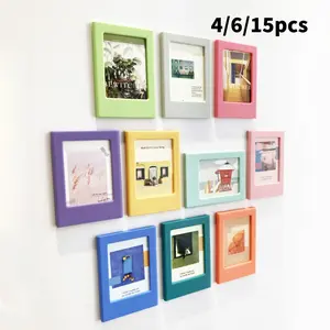 Magnetic Photo Frame, 4 Counts/6 Counts/15pcs Mini Magnetic Photo Frame, Photo Display Frame for Home Kitchen Refrigerator, Room Decor