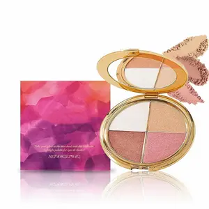 Eye Shadow & Blush Palette, EELHOE Four-In-One Face Highlighter, Multi-Functional Contour Blush and Gloss Powder, Contains Mica and Silica, Long-Lasting Smooth Texture Makeup Set, Beauty Cosmetics