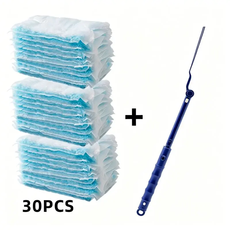 30 Disposable Heavy Duty Duster Refills + 90cm Extendable Handle – Perfect for Whole House Deep Cleaners