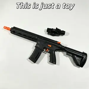 HK416 Gel Toys - Realistic Design with Orange Accents and Scope Attachment for Kids