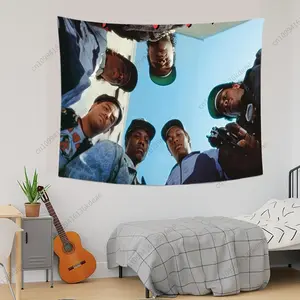 60in x 40in Tapestry Wall Tapestry Popular Hip Hop Music Group Nwa Album Poster Flag Aesthetic Decorative Bedroom College Dorm Backdrop Cloth Bannersvalentine's wall decor flags