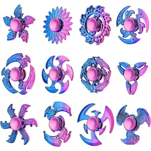 12 Pack Plastic Fidget Spinners|High Speed Hand Spinners for Kids Adults|Stress Anxiety Relief Fidget Toys|Classroom Prizes|Party Favors