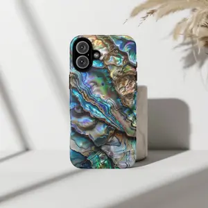 Iridescent Abalone Shell iP Phone Case - Mermaidcore Holographic Opal Aesthetic Matte Cover  For iP Phone 15, 14, 13, 12, 11, X Pro Max Plus Series