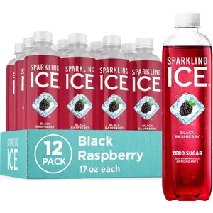 Black Raspberry Sparkling Water, Zero Sugar Flavored Water, with Vitamins and Antioxidants, Low Calorie Beverage, 17 fl oz Bottles (Pack of 12)