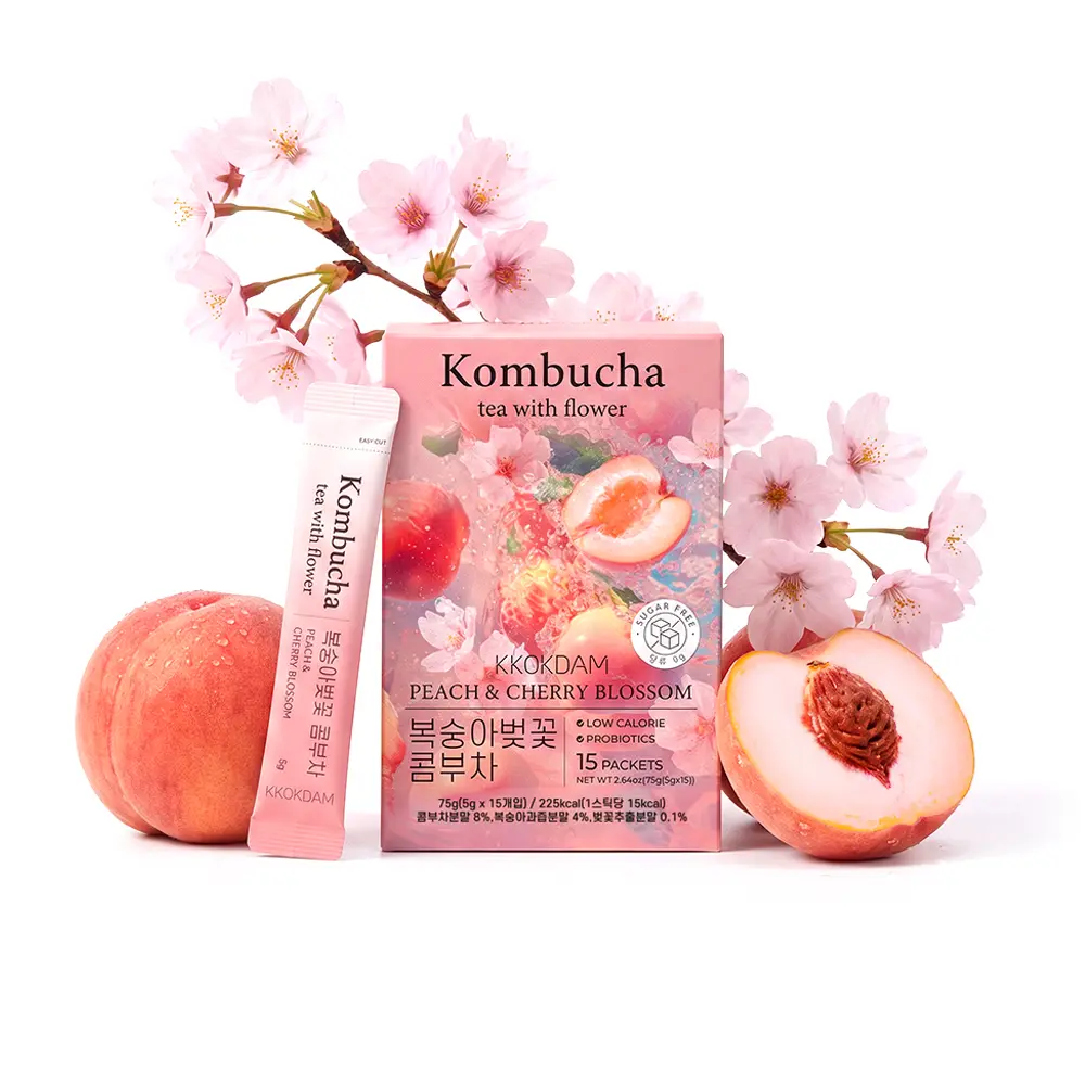 Flower&Fruit Kombucha (15 Packets) Peach&Cherry Blossom