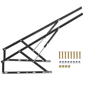 【Spotlight Day】VEVOR Bed Lift, 59x71 in Compatible Bed Size 154 lbs Load Bearing, DIY Wall Bed Mechanical Hardware Kit Vertical Deluxe, Pneumatic Lever Heavy Duty Bed Support, Folding Wall Bed for Guestroom