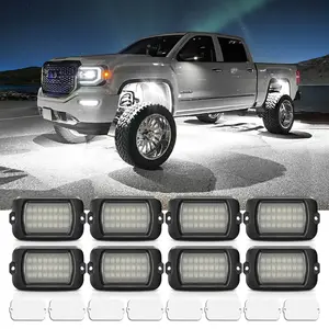 MICTUNING Q1 MAX White Rock Lights, 4/8/12 Pods Underglow Lights Compatible for Car Truck Offroad Boat, IP68 Waterproof