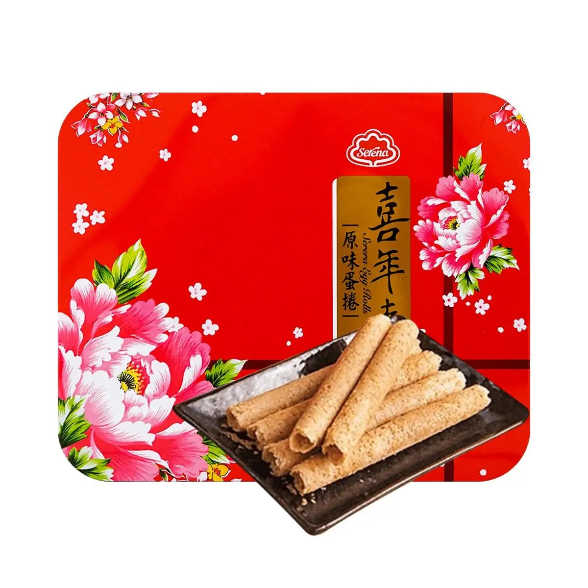 Serena Taiwan Original Flavor Egg Rolls Gift Box 384g - Crispy Taiwanese Wafer Snacks