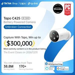 TP-Link & Tapo C425 - Editors’ Choice 2K QHD Wireless Outdoor Security Camera with Magnetic Mount, Long-Lasting Battery, AI Detection, 150° FOV, Color Night Vision, IP66 Weatherproof